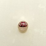 14ct. Gold Diamond &amp; Red Enamel Ring.