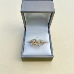 9ct. Solid Gold Opal Organic Raindance Ring.