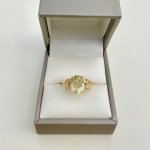 9ct. Gold Citrine Set Ring / Acanthus Foliage Design. 