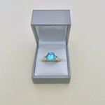 9ct. Gold Square Topaz Ring.