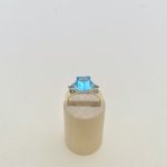 9ct. Gold Square Topaz Ring.