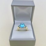 9ct. Gold Square Topaz Ring.