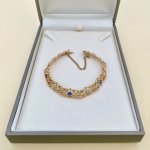 Antique 9ct. Gold Bracelet with Sapphires &amp; Pearls. 