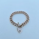 Antique 9ct. Gold Curb Link Bracelet. 7½.  SOLD.