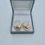 Hallmarked 9ct. Gold Creole Hoop Earrings. NEW STOCK.