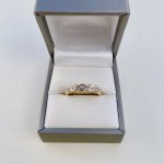 9ct. Gold Scalloped Half Eternity Ring with Diamonds. NEW STOCK.