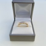 9ct. Yellow Gold Half Eternity Ring with Diamonds &amp; Words. NEW STOCK.