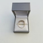 9ct. Yellow Gold Half Eternity Ring with Diamonds &amp; Words. NEW STOCK.