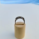 9ct. Yellow Gold Half Eternity Ring with Diamonds &amp; Words. NEW STOCK.