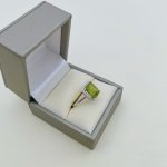 9ct. White Gold Peridot &amp; Diamond Ring. NEW IN STOCK.