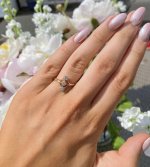 18ct. Gold &amp; Platinum Vertical 3-Stone Diamond Ring. 