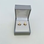 9ct. Gold Shamrock Stud Earrings. NEW IN STOCK.