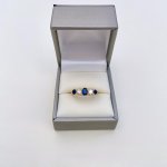 Hallmarked 18ct. Sapphire &amp; Diamond Ring. NEW IN STOCK.