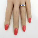 Hallmarked 18ct. Sapphire &amp; Diamond Ring. NEW IN STOCK.