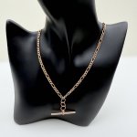 9ct. Gold T-Bar Figaro Chain. NEW STOCK.