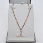 9ct. Gold T-Bar Figaro Chain. NEW STOCK.