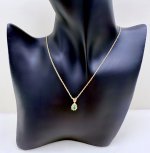 Hallmarked 9ct. Gold Emerald &amp; Diamond Pendant on Chain. NEW STOCK.