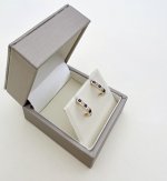 9ct. Gold Sapphire &amp; Diamond Earrings.  NEW STOCK.
