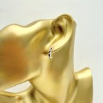 9ct. Gold Sapphire &amp; Diamond Earrings.  NEW STOCK.