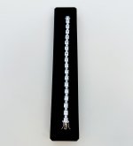 Silver Bracelet with Square-Cut Cubic Zirconia 7&quot;. NEW STOCK.