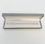 Silver Bracelet with Square-Cut Cubic Zirconia 7&quot;. NEW STOCK.