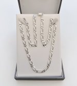 Hallmarked Silver Long Figaro Chain. NEW STOCK.