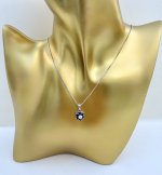 18ct. White Gold Sapphire &amp; Diamond Floral Design Pendant. NEW STOCK.