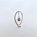 18ct. White Gold Sapphire &amp; Diamond Floral Design Pendant. 