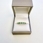 9ct. Gold Half Eternity Style Emerald &amp; Diamond Ring. NEW STOCK.