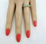 9ct. Gold Half Eternity Style Emerald &amp; Diamond Ring. NEW STOCK.