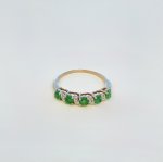 9ct. Gold Half Eternity Style Emerald &amp; Diamond Ring. NEW STOCK.