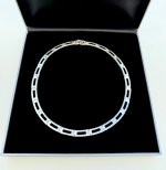 Silver Flat Link Neck Chain - Roman design. NEW STOCK.