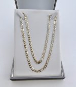 9ct. Yellow Gold Figaro Chain Necklace 20" NEW STOCK.