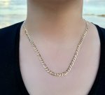 9ct. Yellow Gold Figaro Chain Necklace 20" NEW STOCK.