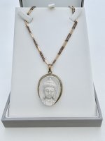 Buddha Head Pendant - Brass setting. NEW IN STOCK.