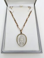 Buddha Head Pendant - Brass setting. NEW IN STOCK.
