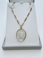 Buddha Head Pendant - Brass setting. NEW IN STOCK.