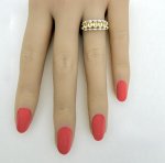 9ct. Gold 5-Stone Yellow Sapphire &amp; Diamond Ring. NEW STOCK.