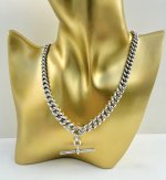 Antique Silver Double Albert Chain with T-Bar. NEW STOCK.