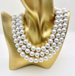 Pearl Necklace 12 mm. Triple Row. NEW STOCK.