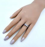 9ct. Yellow Gold Sapphire &amp; Diamond Double Band Ring. NEW STOCK.