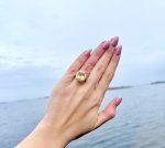 18ct. Yellow Gold Lemon Quartz &amp; Diamond Set Ring. NEW STOCK.