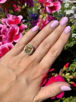 18ct. Yellow Gold Lemon Quartz &amp; Diamond Set Ring. NEW STOCK.