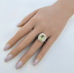 18ct. Yellow Gold Lemon Quartz &amp; Diamond Set Ring. NEW STOCK.
