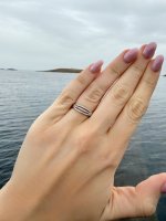 9ct. White Gold Three-Row Half Eternity Ring. NEW STOCK.