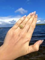 9ct. Yellow Gold Citrine Floral Ring.