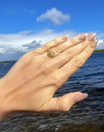 9ct. Yellow Gold Citrine Floral Ring.