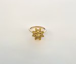 9ct. Yellow Gold Citrine Floral Ring. NEW STOCK.