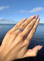 9ct. White Gold Raindance Ring / 12 Diamonds. NEW STOCK.