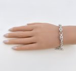 Quality Silver Chain Bracelet with T-Bar Closure. 8". NEW STOCK.